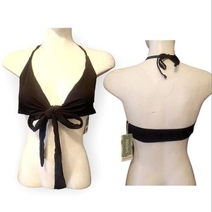 SHEKINI tie up triangle black bikini top brand new size medium